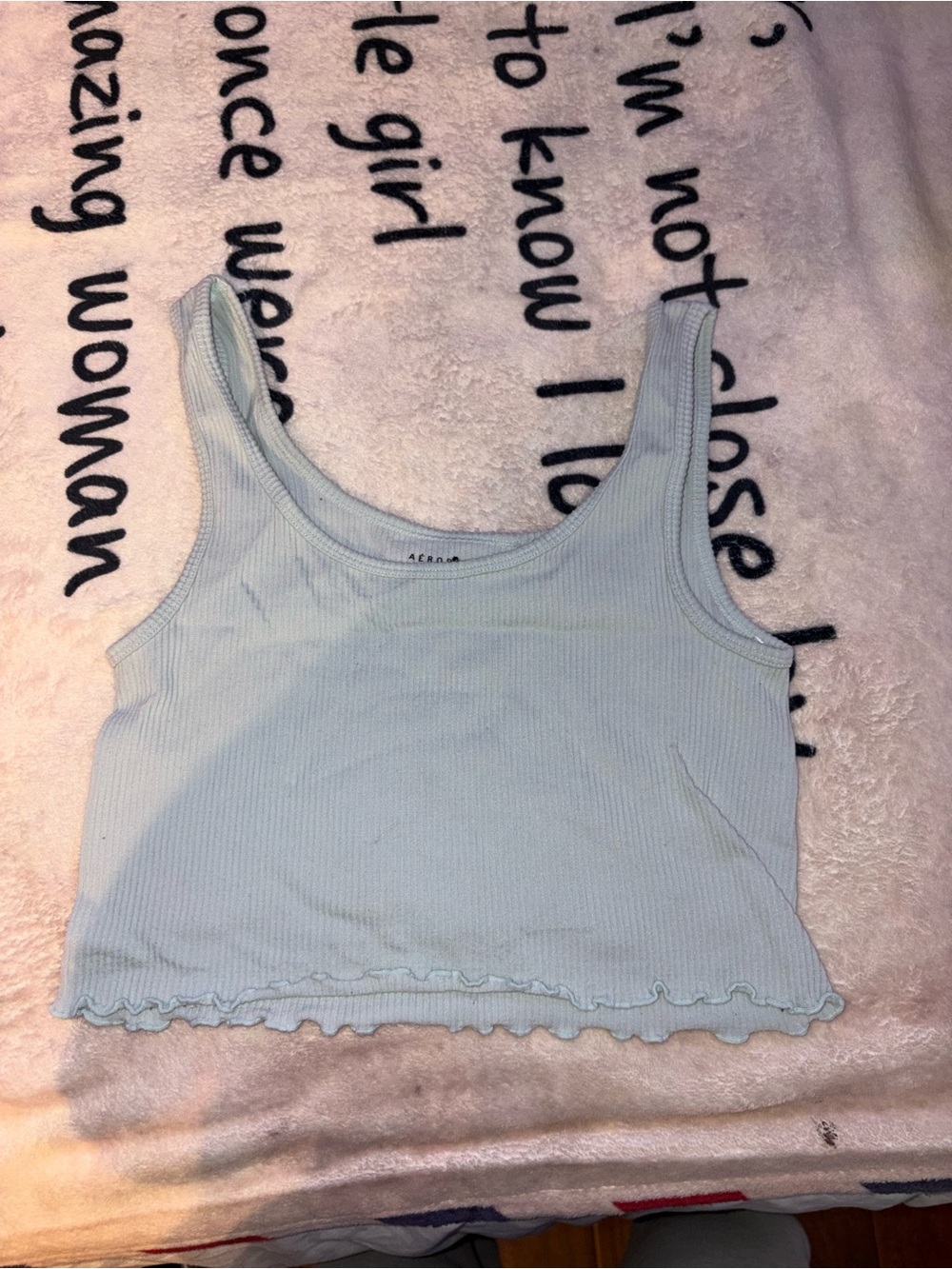 Light blue crop tank top